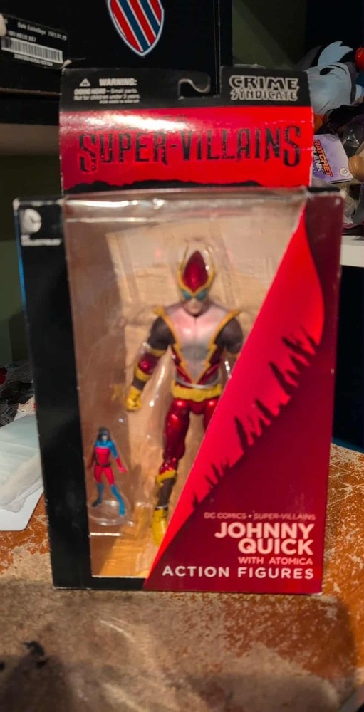 DC Super-Villains Crime Syndicate JOHNNY QUICK with Atomica. Brand new sealed.