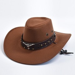 New Artificial Suede Western Cowboy Hats Vintage Big-edge Gentlemen Cowgirl