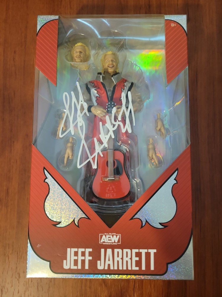 Jeff Jarrett Signed AEW Ringside Exclusive Action Figure Autographed W/JSA COA