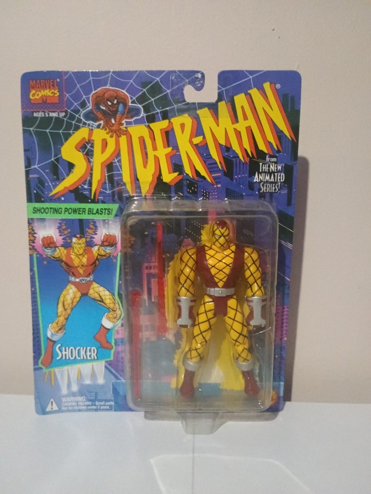 ToyBiz Marvel Spider-Man Animated Series Shocker Action Figure + Projectile 1994