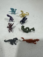 Lot Of 8 Vintage Hard Plastic Dragon Figures – Medieval Fantasy