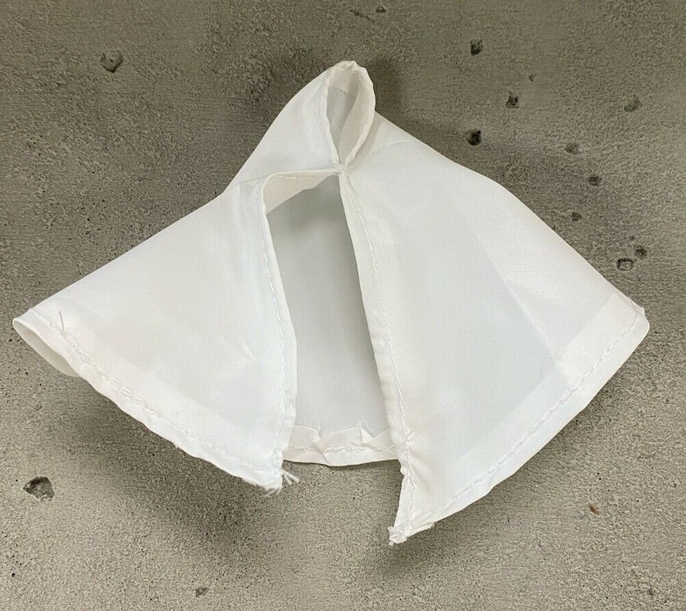 SU-375-NDHC-WT: White Wired hood cape for 3.75″ Acid Rain Star Wars (No Figure)