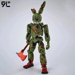 FNAF 3D Printed Freddy Springtrap Action Figure 14cm Poseable Titan13 Toy