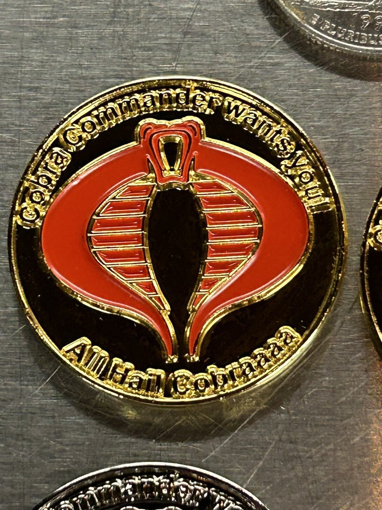 Painted Gi Joe Cobra Arah Custom Currency Bullion Coin Challenge Mirrored Gold