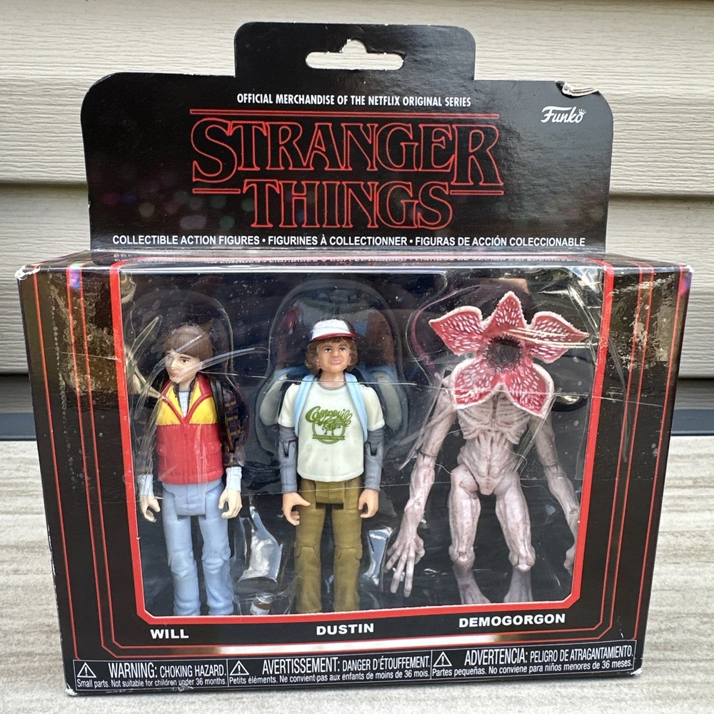 Funko Stranger Things 3 Pack Will Dustin Demogorgon Action Figures Tv Show Toy
