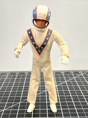 1972 Ideal Toys Evel Knievel Figure Bendy Rubber w/ Helmet VTG 1970s Motorcycle