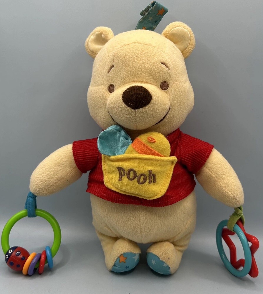 Disney Babies Winnie The Pooh Plush Rattle Sensory Crib Toy Plush