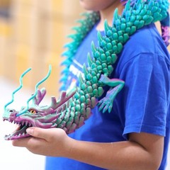47.5inch 3D Printed dragon Model,Articulated Animals figure,Toys Home Decor