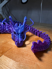 Articulated Crystal Dragon 3D Printed Flexi Fidget Toy Desk Decor Galaxy Gift
