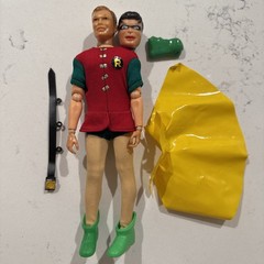 RARE VINTAGE IDEAL CAPTAIN ACTION BOY FIGURE & ROBIN COSTUME ACCESSORIES 1967
