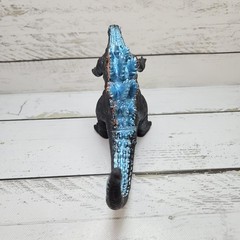 Soft Rubber Stuffed Godzilla Third Party Figure 6″ Orange Blue Spikes Read