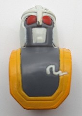 Rare Vintage 1997 1.5″ Saban Kamen Rider Figure Helmet Grey/Gold/White, Red-Eyes