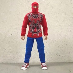 PB-PPHS-SET: 1/12 Human Spider Outfit for 6″ Spiderman, Nota, MixMax slim body