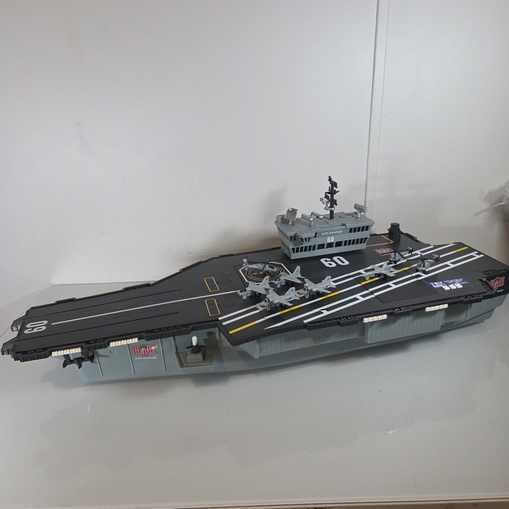 Vintage 2001 Hasbro GI Joe USS Saratoga Aircraft Carrier w/ 8 Planes NOT WORKING