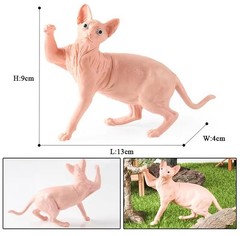 Sphynx Cat Toy Action Figure Small Animal Figurine Doll Gift for Kids