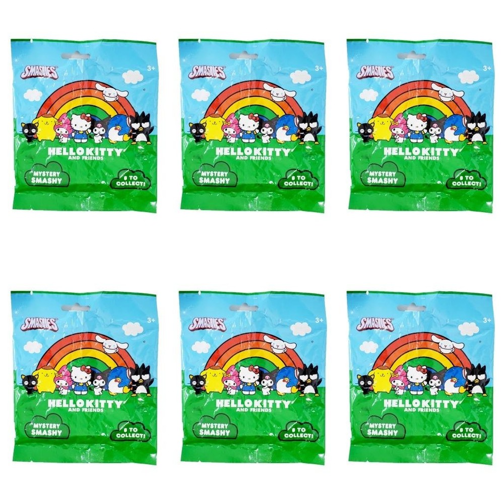 Hello Kitty + Friends Smashies : Lot of 6 NEW Sealed Blind Bags (Bin38)