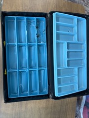 Vintage 1980s Tara vinyl plastic Space Case toy figure carrying storage w/trays