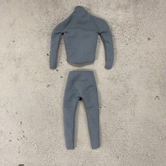 SU-BS-GY: 1/12 Grey body suit for 6 inch muscular body