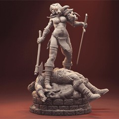1/6 37cm Red Sonja 3D print figure Model Kit Unpainted Unassembled Garage Kit
