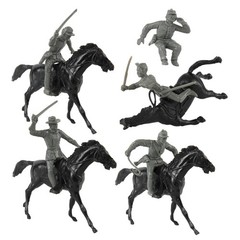 BMC Classic Marx Civil War Cavalry – 16pc Charcoal Gray Plastic Figure Playset