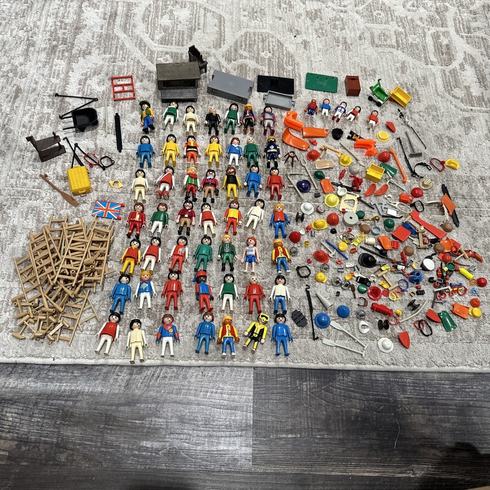 Unsearched Vintage Playmobil Figures And Accessories Lot Geobra 1974-1992 Parts
