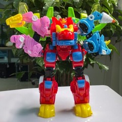 GOGO Dino GOGOKING 4in1 Transform Dinosaurs Robot Combiner Boy Kids Vehicles Toy