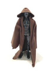 SU-R-MW: 1/12 Dark Brown Wired Jedi Fabric Robe for 6″ Star Wars Mace Windu