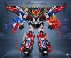 Authentic SAMG Metal Cardbot W BLAION & BLUE COP W Transforming Robot Set