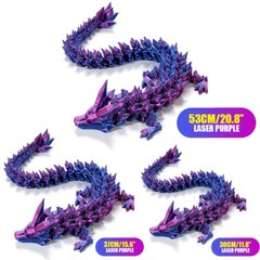 3D Printed Crystal Dragon&Snake Flexible Articulated Dragon Fidget Toys Gift US