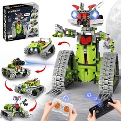 VOPOGLNE 5 in 1 STEM Robot Building Kit, APP & Remote Control Robotics Building