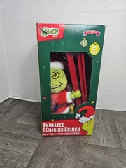 Grinch Tabletop Climber 17″ Ladder Animated Climbing Christmas Lights Musical