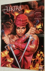 2001 Marvel Elektra Greg Horn Poster 24×36 Marvel Comic Shop Promotional Promo