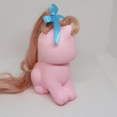 VINTAGE 1989 Mattel Little Pretty Kitty MIMI Pink Cat Long Hair w/ Yellow Star