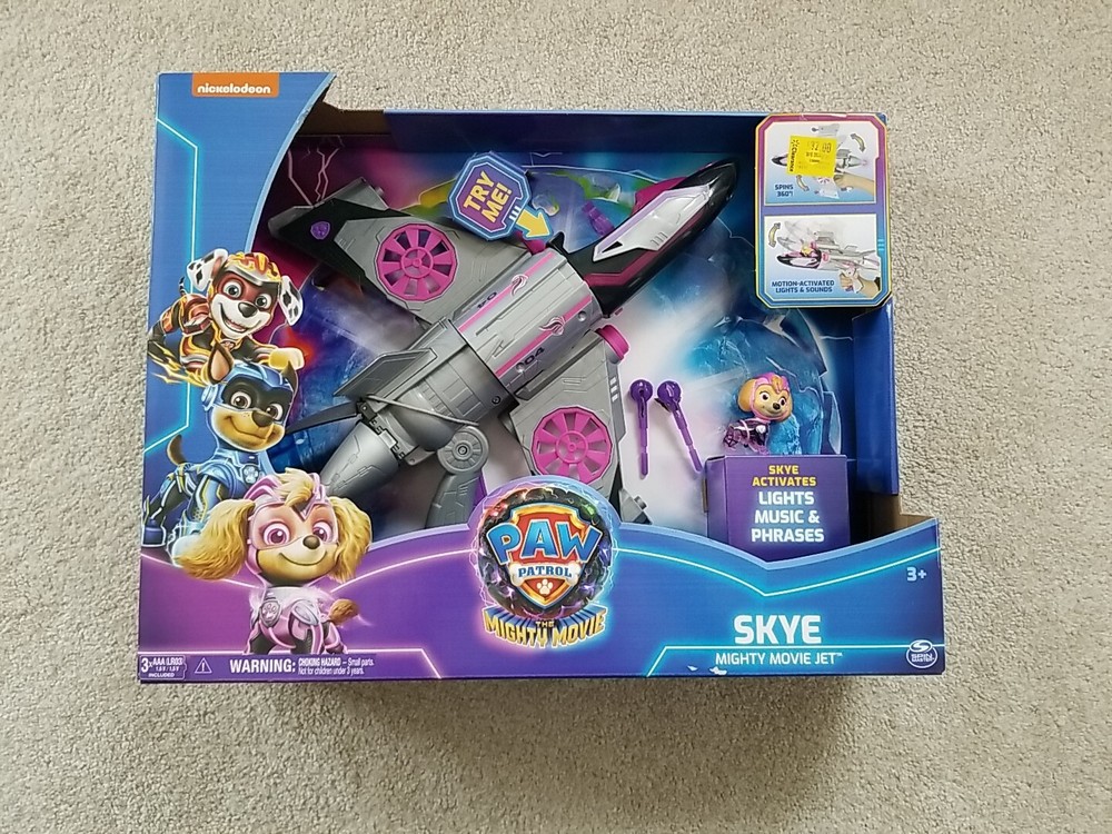 PAW Patrol: The Mighty Movie Skye Rescue Jet – New in Box Tested Working