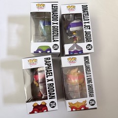 Funko Pop! Teenage Mutant Ninja Turtles x Godzilla Set of 4 (in hand)