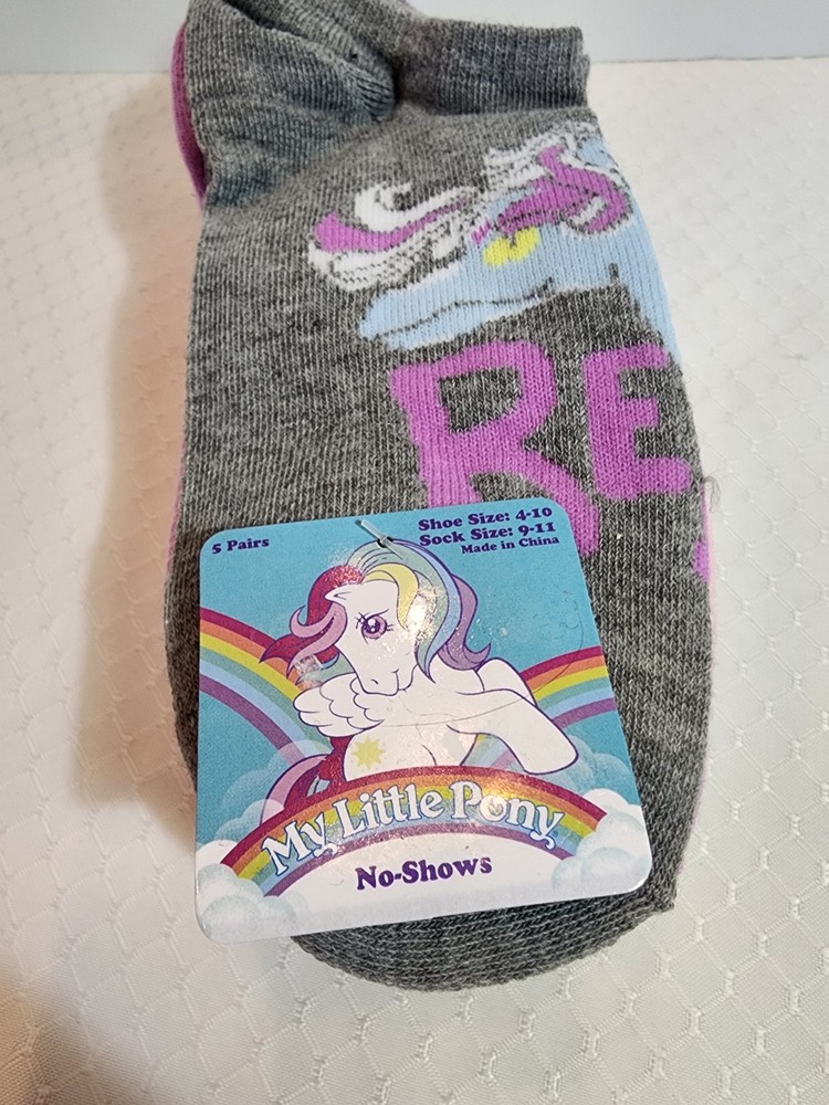 my little pony merchandise womens socks 5 pair sizes 4-10 g1 retro new