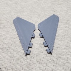 3D Printed Tomcat Side Fins (pair) – Gray – Compatible GI Joe 2011 Skystriker