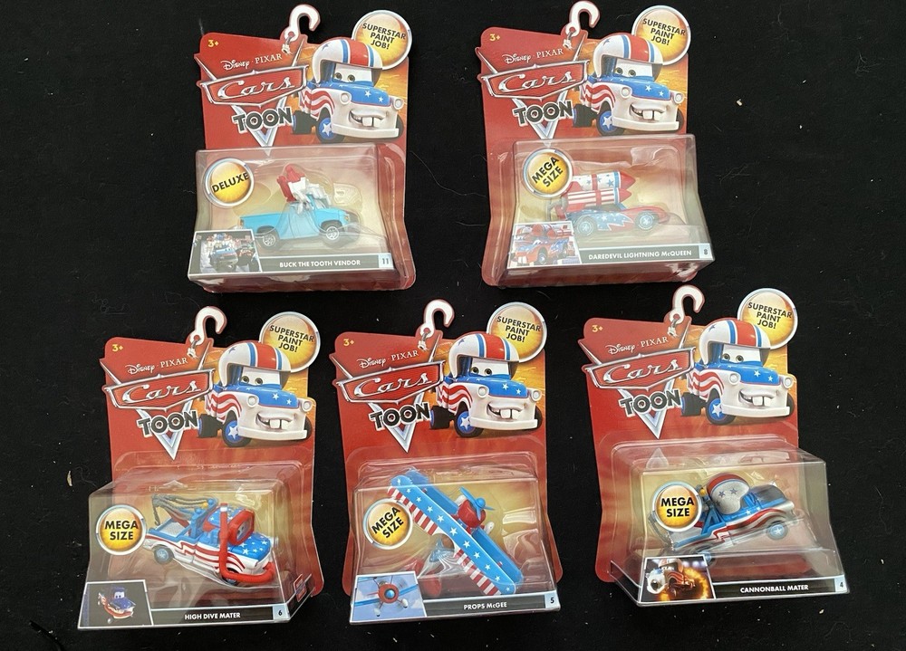 Disney Pixar Cars Toons: SET of 5 Megasize Deluxe from Mater the Greater Film