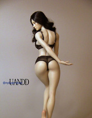 UDDOLL 1/6 Female Thin Waist Wide Hip Finger Bone Seamless Silicone Body 12″Doll