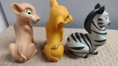 5 Vintage Plastic Rubber Squeak Squeeze Toy Lion King characters, Disney 90’s