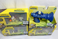Illumination Minions Monsters Sound Stage Playsets & Mini Fart Blaster Lot of 4