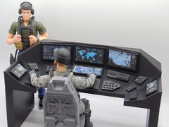 Custom 1:12 Scale Computer Operator Control Station Diorama Prop Set 6″ GI JOE
