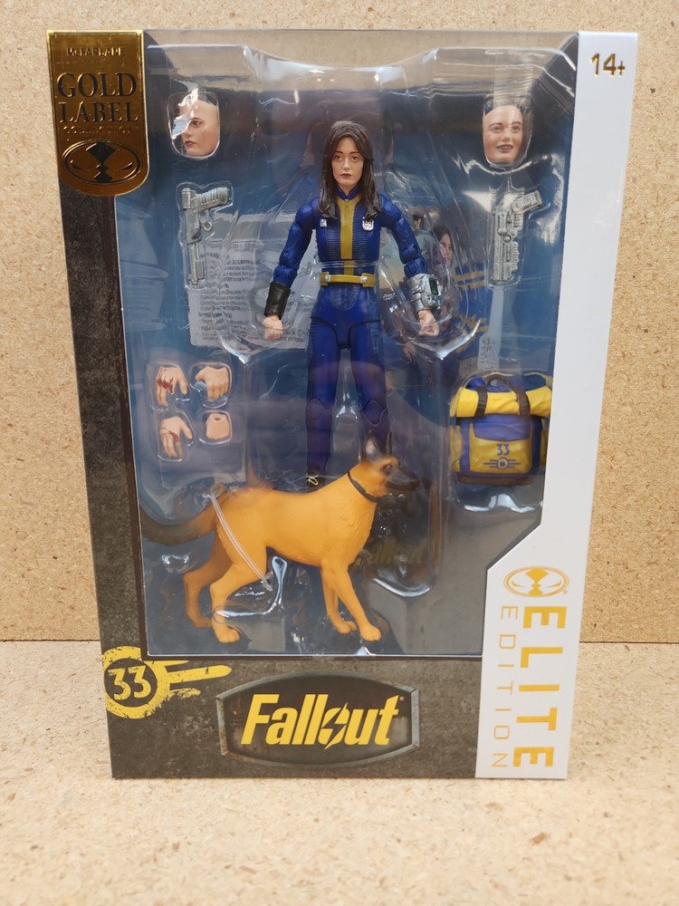 Fallout 7 Inch Action Figure Lucy & Dogmeat McFarlane Gold Label Elite Edition