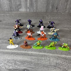 Jada Toys Nano Metalfigs Teenage Mutant Ninja Turtles Lot Of 17 TMNT Light Wear