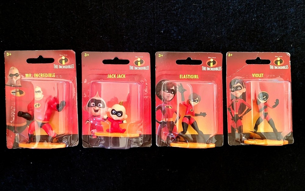 Disney Pixar The Incredibles Mini Action Figure Lot 4) Mr Incredible Jack Violet