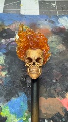 Custom 3D Painted Ghost Rider Head Cast for Marvel Legends 1:12 Scale Figures