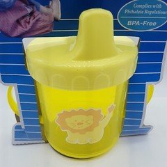 NOS Vintage Sippy Drinking Cup w/ Lid 8 oz Yellow Unisex Spill Proof 6month & up
