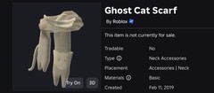 R0BLOX Toy Code – Ghost Cat Scarf | With Special Effect | Series 6