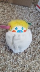 Vintage 3″ Mini Pocket Popple 1986 Mattel White Plush Figure Popples Puffball