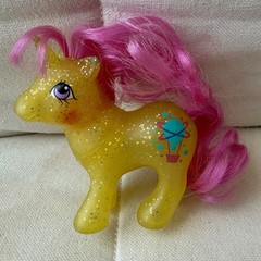 Vintage My Little Pony- Baby Sparkle Gusty- 1984 G1- Hot Air Balloon- Yellow